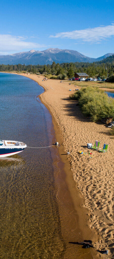 Aerial View of Kiva Beach Lake Tahoe