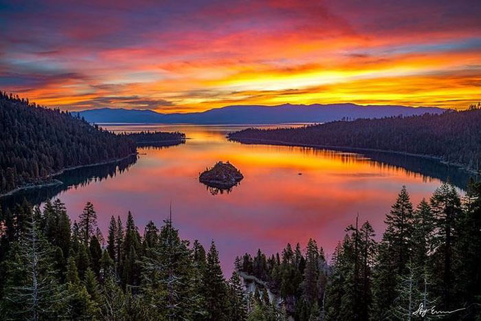 Sunrise from Emerald Bay Lake Tahoe