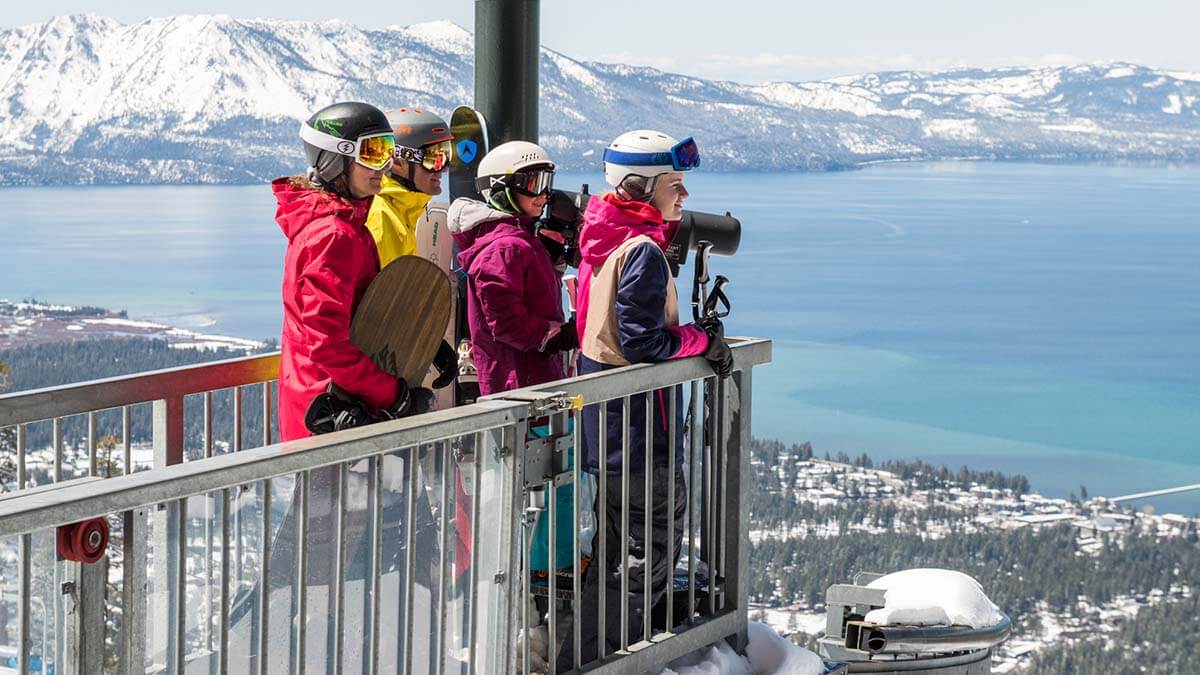 family at heavenly ski resort lake tahoe