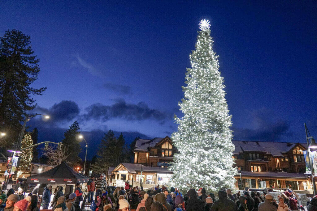 The tree lighting at Heavenly Village