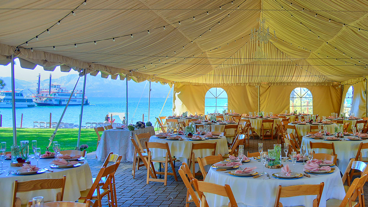 Wedding reception on the Lake at Zephyr Cove Resort 