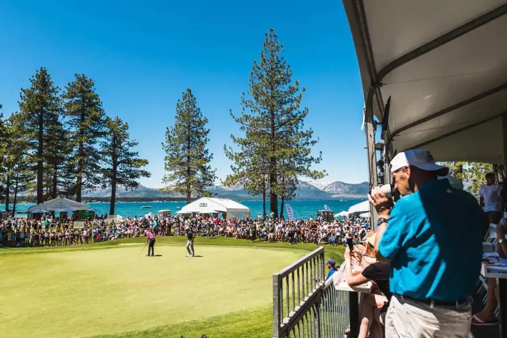 9th hole at the American Century Championship Celebrity Golf at Edgewood Tahoe